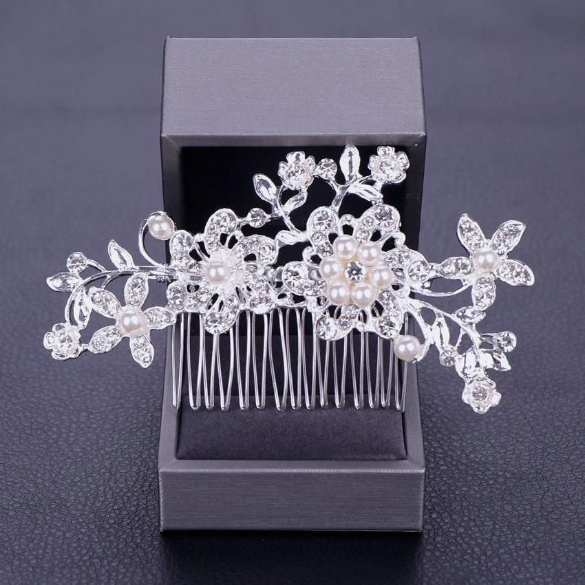 "Hazel" - Pearl and Crystal Bridal Hair Comb