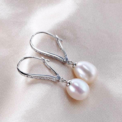 Allie - Freshwater Pearl and Sterling Silver Bridal Earrings