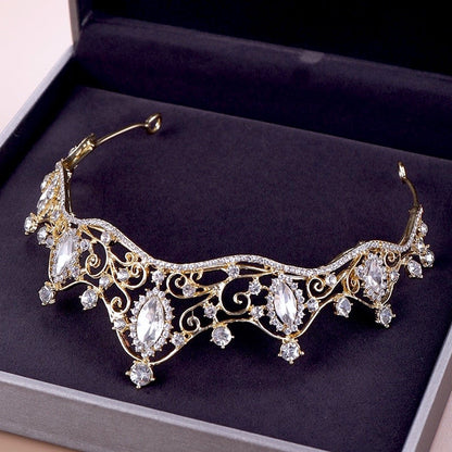 Ashlyn - Gold Crystal Bridal Tiara