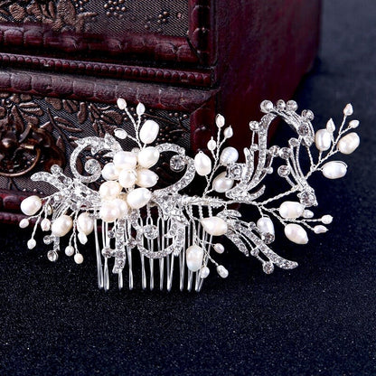 Samantha - Pearl and Crystal Bridal Hair Comb - Available in Silver and Gold