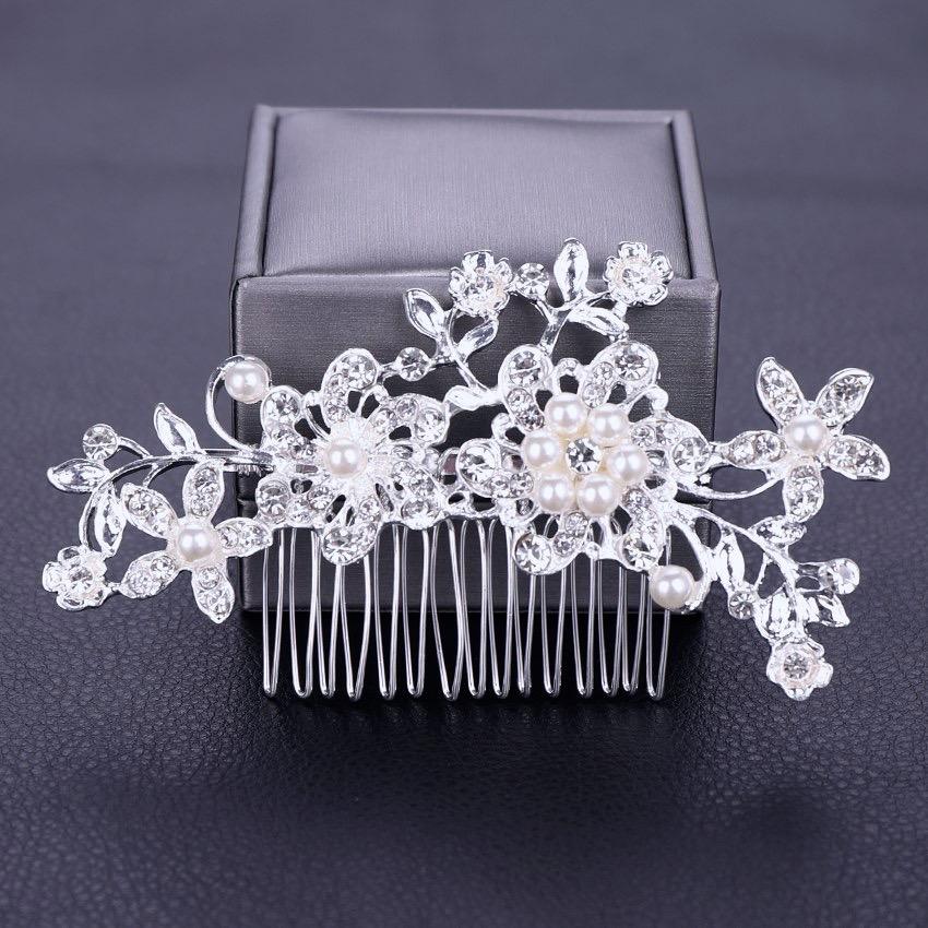 "Hazel" - Pearl and Crystal Bridal Hair Comb
