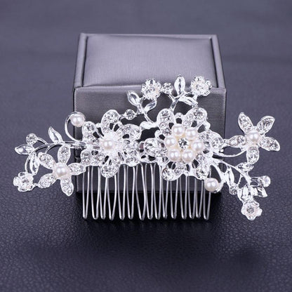"Hazel" - Pearl and Crystal Bridal Hair Comb
