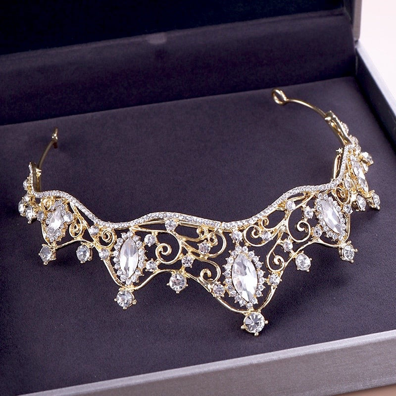 Ashlyn - Gold Crystal Bridal Tiara