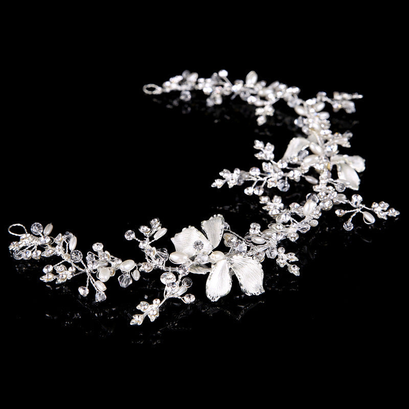 Athena - Pearl and Crystal Bridal Headband - Available in Gold and Silver