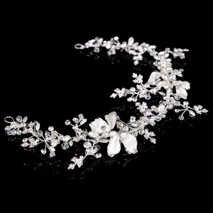 Athena - Pearl and Crystal Bridal Headband - Available in Gold and Silver