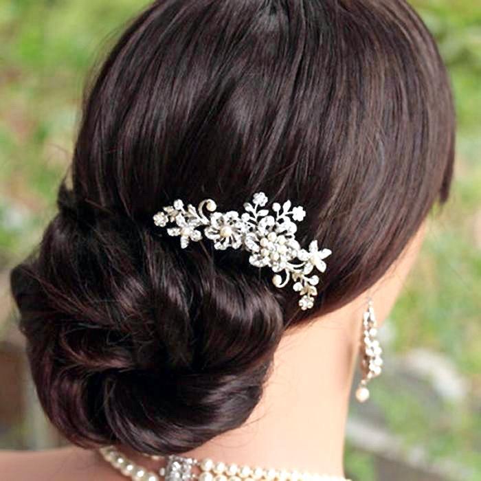 "Hazel" - Pearl and Crystal Bridal Hair Comb