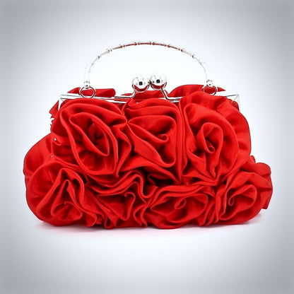 AnnMarie - Satin Rose Bridal Handbag Clutch - More Colors