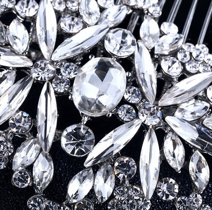 Helena - Crystal Bridal Hair Comb - Available in Silver, Rose Gold and Yellow Gold
