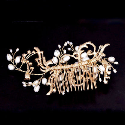 Samantha - Pearl and Crystal Bridal Hair Comb - Available in Silver and Gold