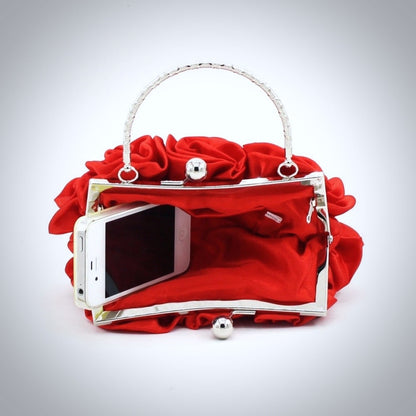 AnnMarie - Satin Rose Bridal Handbag Clutch - More Colors