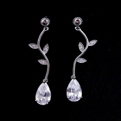 Selycia - CZ Vine Bridal Jewelry Set - Available in Silver, Rose Gold and Yellow Gold