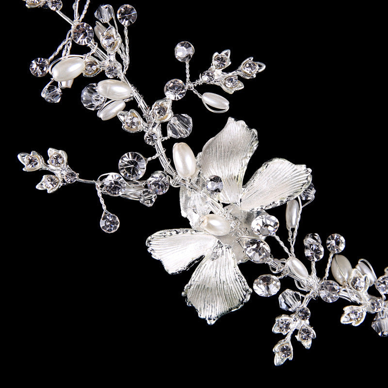 Athena - Pearl and Crystal Bridal Headband - Available in Gold and Silver
