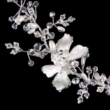 Athena - Pearl and Crystal Bridal Headband - Available in Gold and Silver