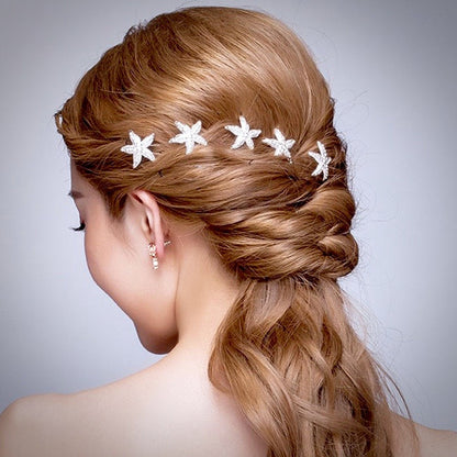 Kailani - Crystal Sea Star Hair Pins - Set of 5