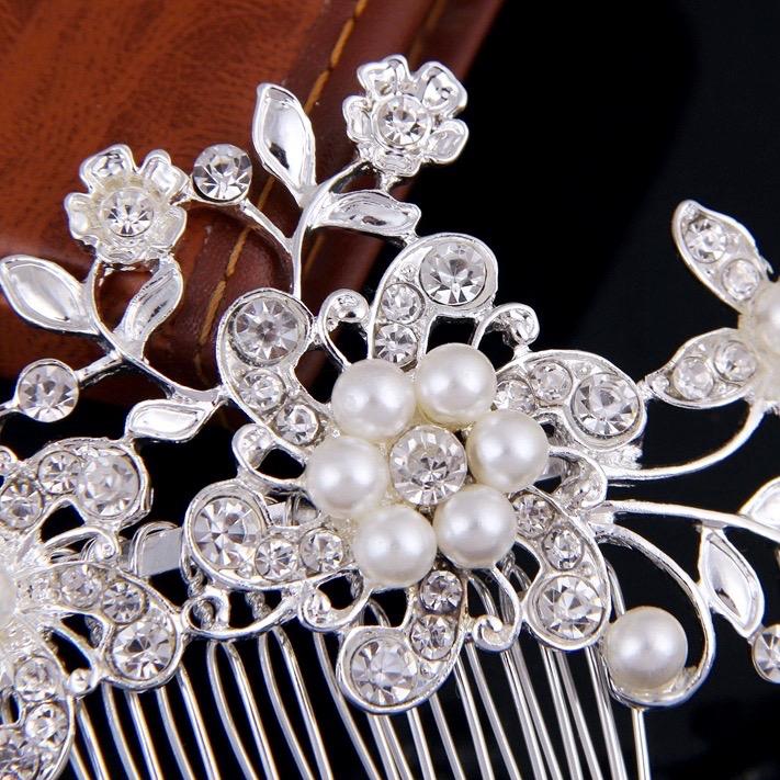 "Hazel" - Pearl and Crystal Bridal Hair Comb