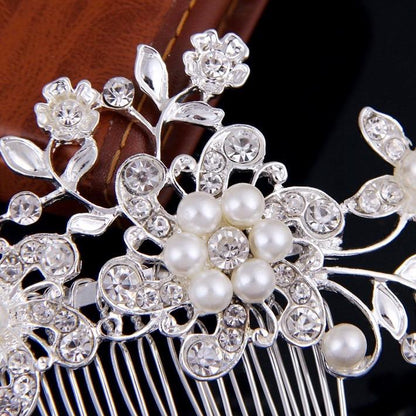"Hazel" - Pearl and Crystal Bridal Hair Comb