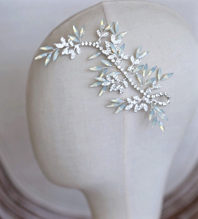 "Endora" -  Swarovski Opal Bridal Hair Accessory - Available in Silver and Gold