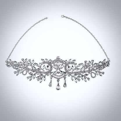 "Kiara" - Crystal Bridal Forehead Chain / Headdress - Available in Silver, Rose Gold and Yellow Gold