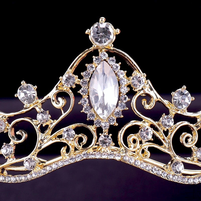 Ashlyn - Gold Crystal Bridal Tiara