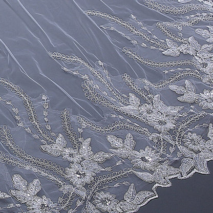 Joanna - Lace Edge Cathedral Bridal Veil - Available in White and Ivory