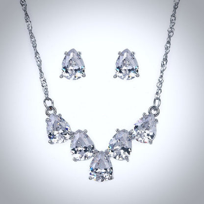Alicia - Silver Cubic Zirconia Bridal Jewelry Set