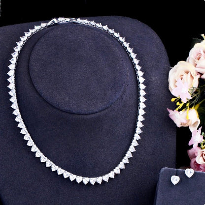 Kristin - Heart Cubic Zirconia Bridal Jewelry Set