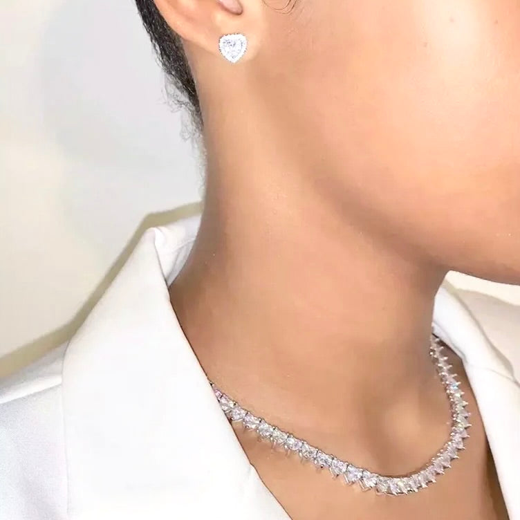 Kristin - Heart Cubic Zirconia Bridal Jewelry Set