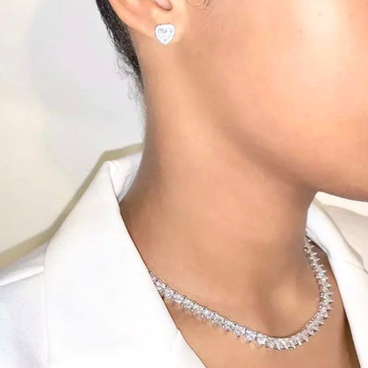 Kristin - Heart Cubic Zirconia Bridal Jewelry Set