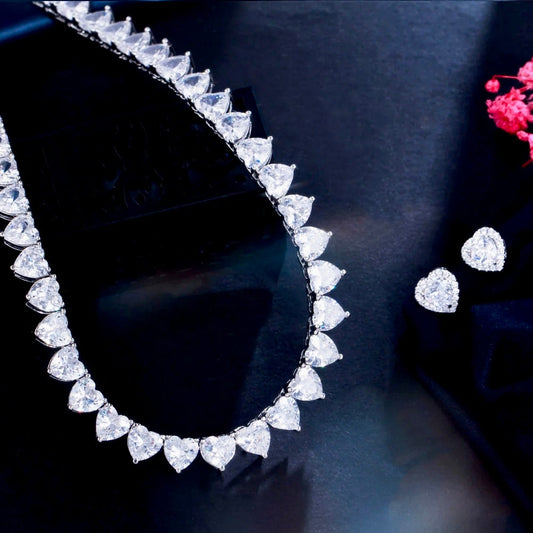 Kristin - Heart Cubic Zirconia Bridal Jewelry Set