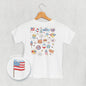 Patriotic Retro Doodles (Kids Back Print)