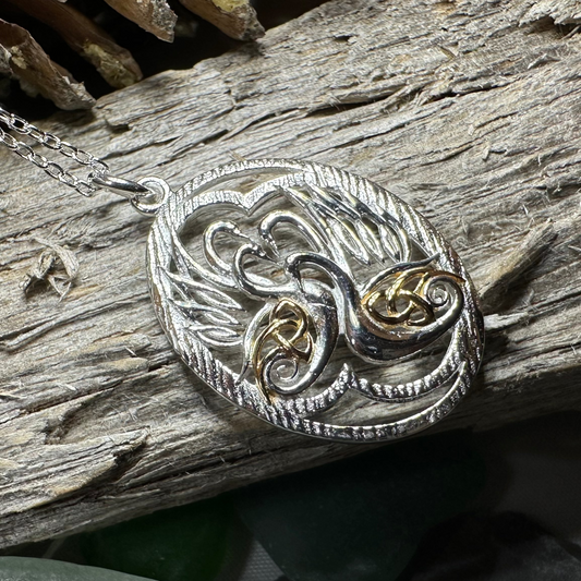Golden Children of Lir Swan Necklace