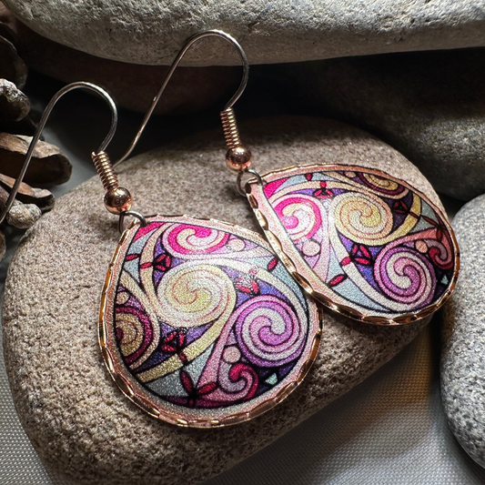Firestorm Celtic Spiral Copper Earrings