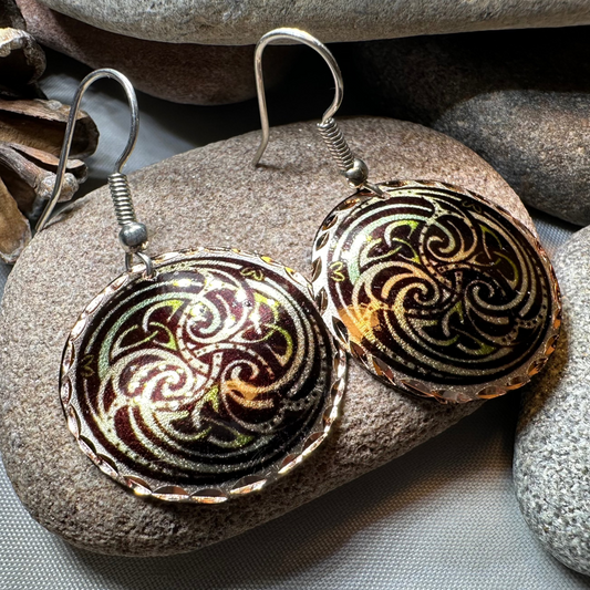 Mystical Celtic Spiral Copper Earrings