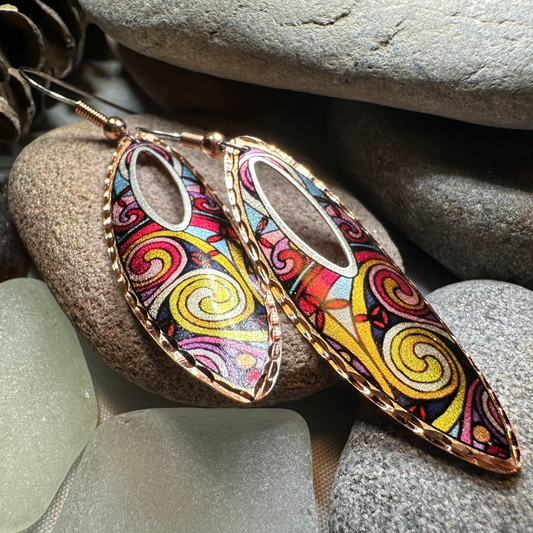Free Spirit Celtic Spiral Copper Earrings