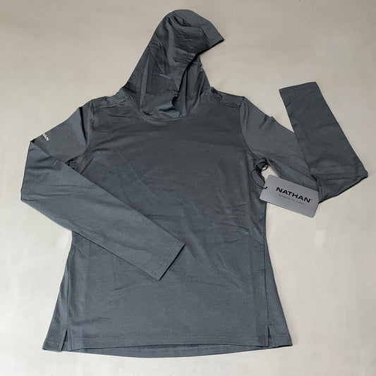 NATHAN 365 Hooded Long Sleeve Shirt Women's Sz L Dark Charcoal NS50080-80078-L (New)
