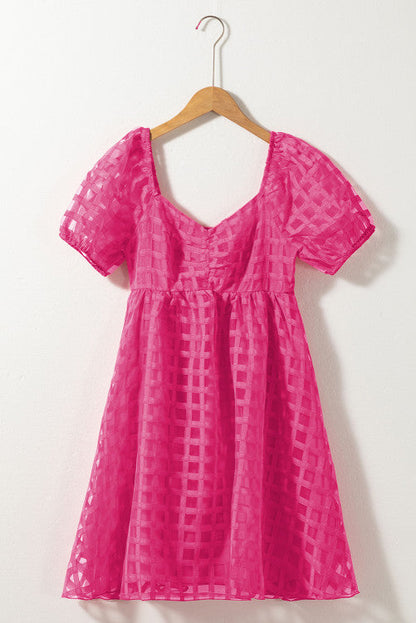 Pink Check Babydoll Dress