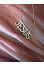 Jesus CZ 18k necklace