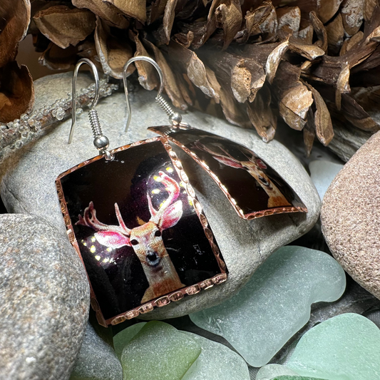 Highland Stag Copper Earrings