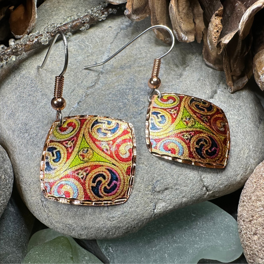 Windrider Celtic Spiral Copper Earrings