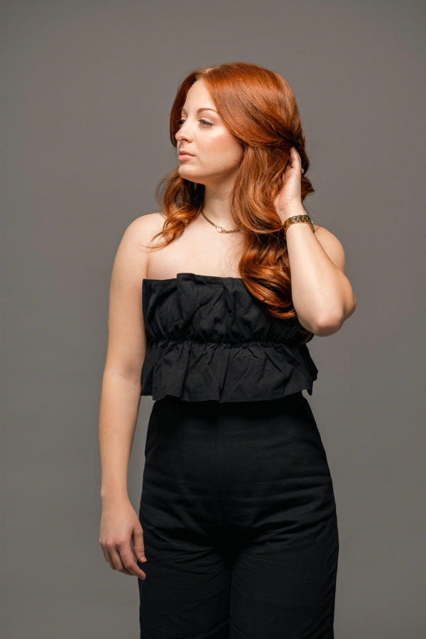 Ruffled Capri Jumpsuit