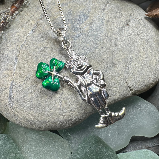 Celtic Leprechaun Shamrock Necklace