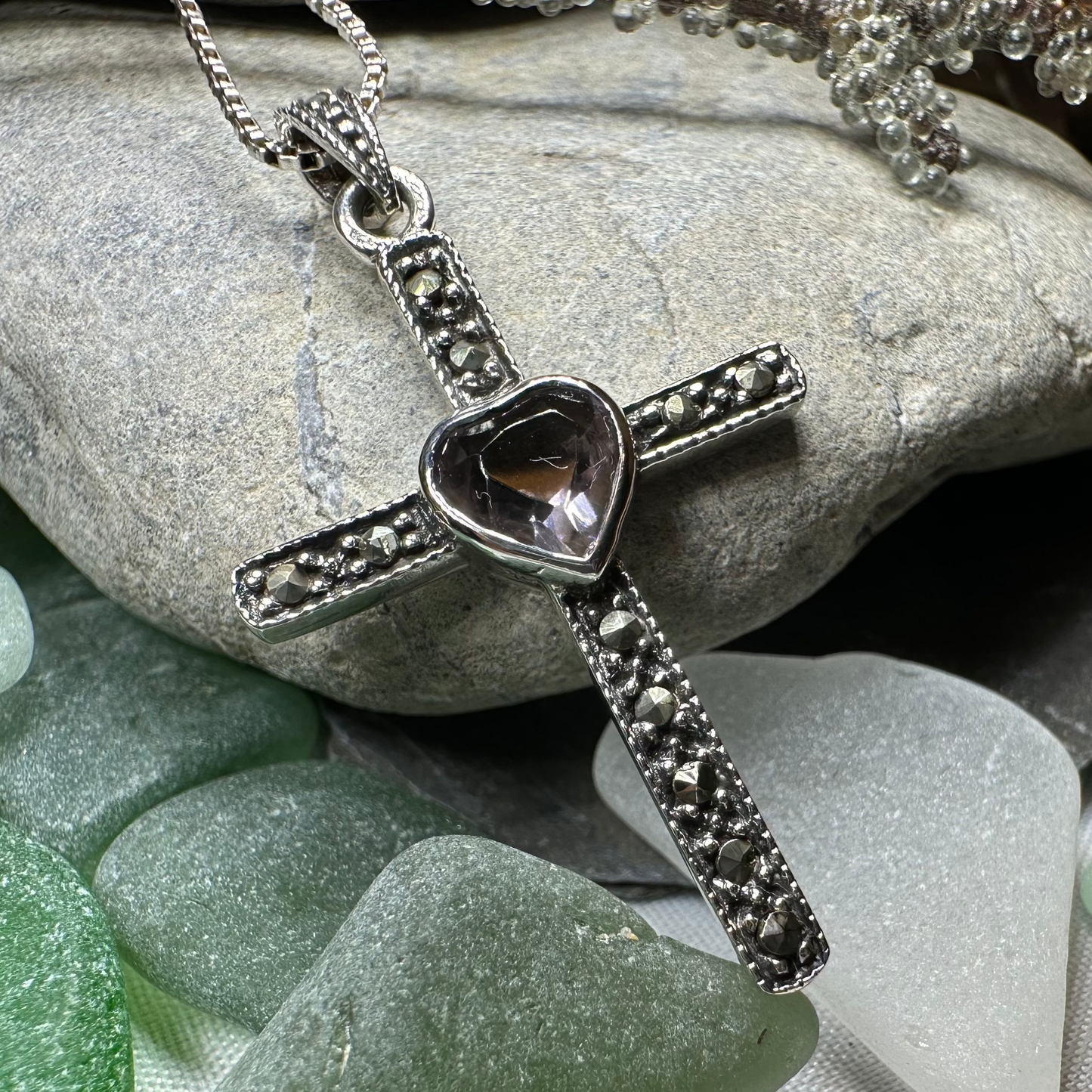 Marcasite  Celtic Cross Necklace