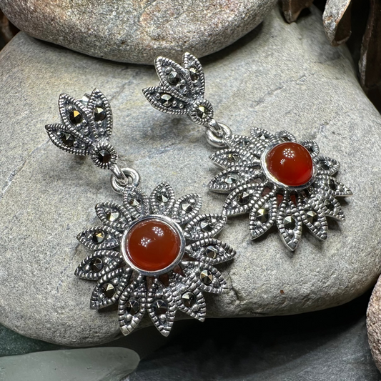 Serene Marcasite Flower Earrings