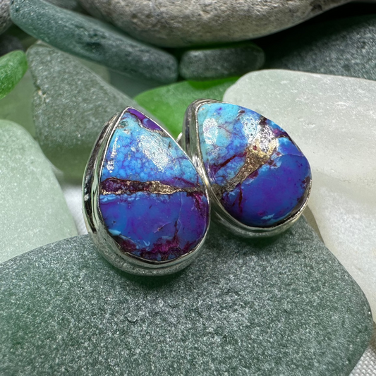 Classic Copper Turquoise Post Earrings