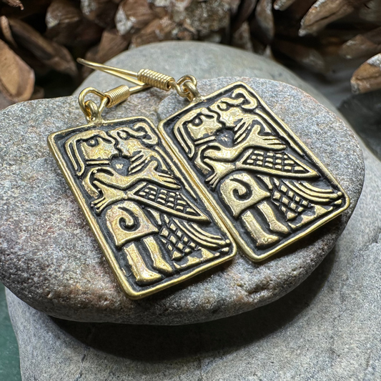 Kissing Couple Viking Bronze Earrings