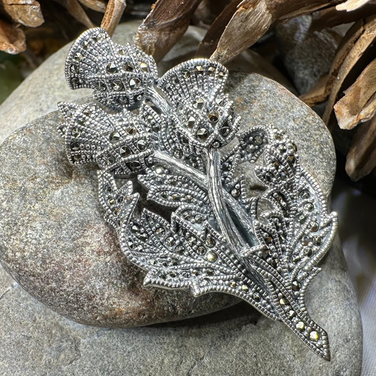 Marcasite Thistle Brooch
