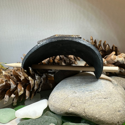 Thor's Hammer Leather Hair Slide