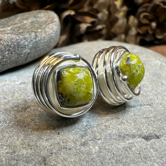 Connemara Marble Celtic Spiral Post Earrings