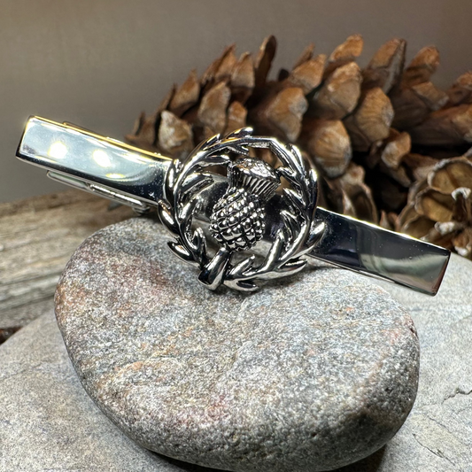 Classic Scottish Thistle Tie Bar & Cufflink Set