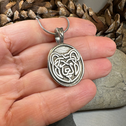 Celtic Bear Pewter Necklace